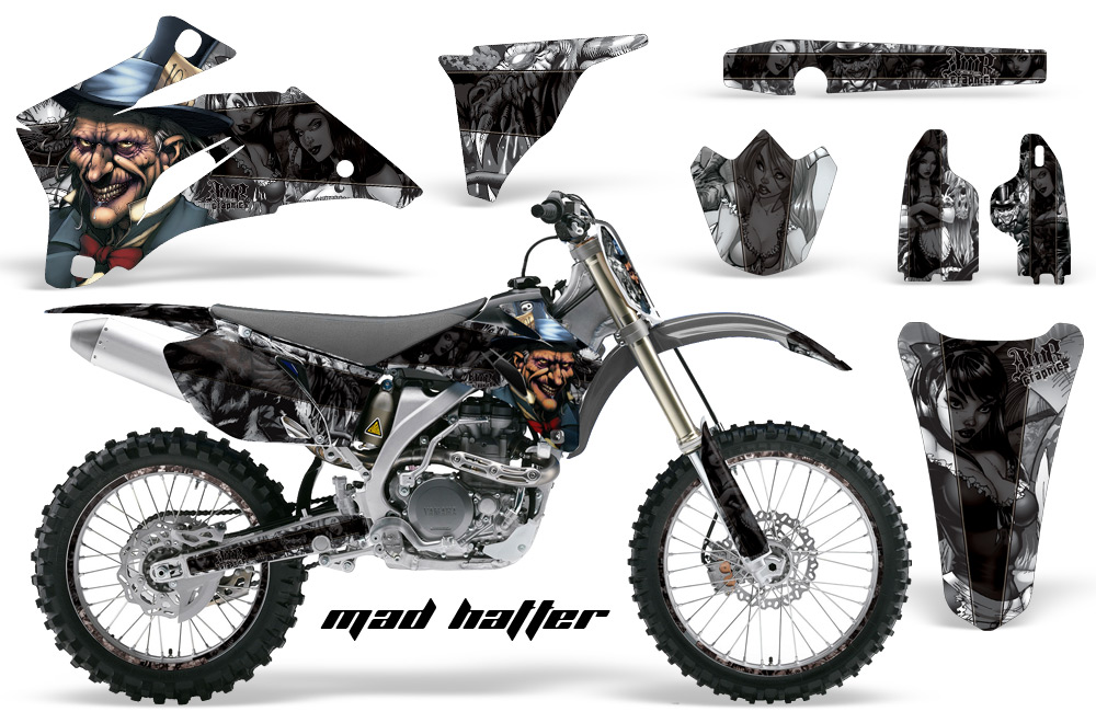 Yamaha YZ250F YZ450F 06-09 Mad Hatter Silver BLACKSTRIPE NPs